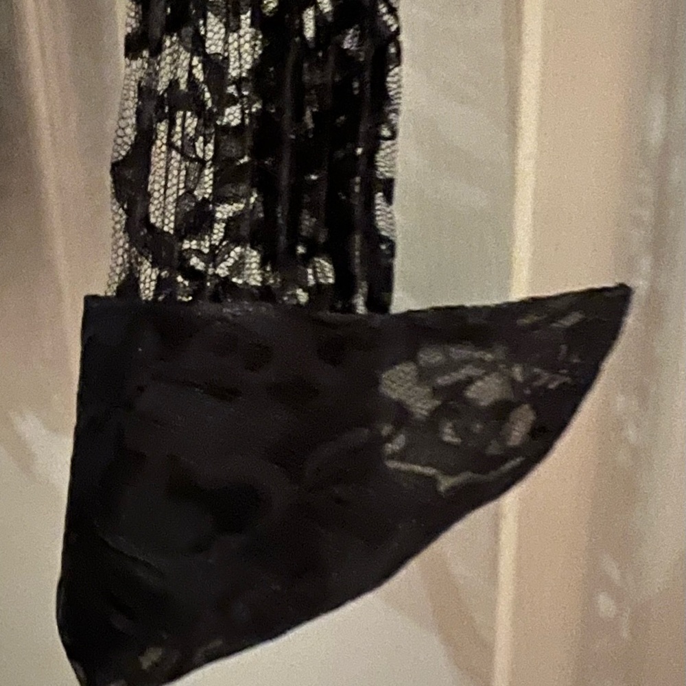 NEW Black, sheer lace button-down shirt - Picture 3 of 6